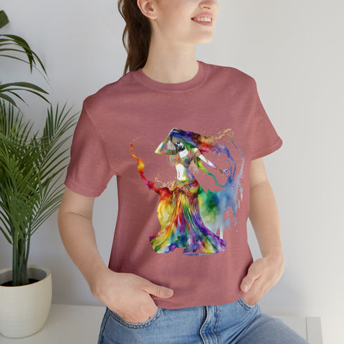 Rainbow Belly Dancer in Motion - Short Sleeve Tee